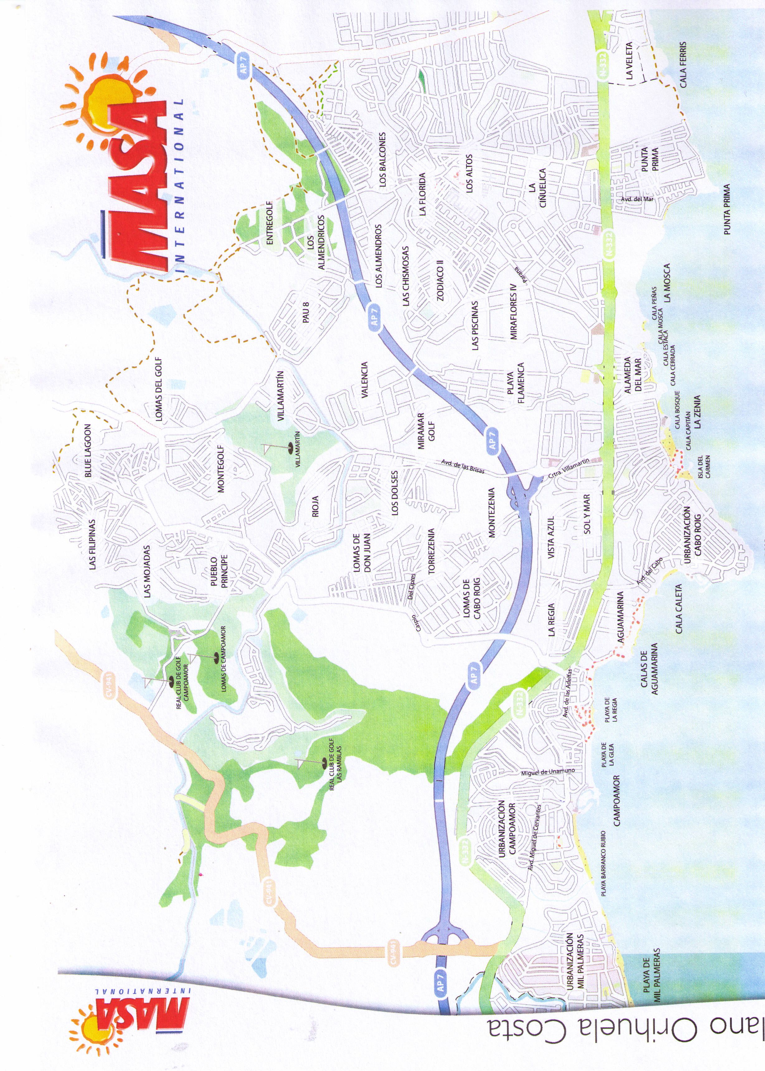 Karta Orihuela Costa