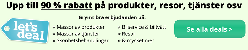 Upp Till 90 % Rabatt På Prylar, Resor, Tjänster Osv (1)